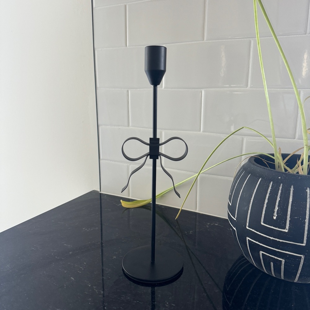 Tjmaxx Black Christmas Bow Candle Holder